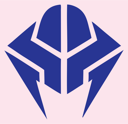 Spartan Helmet AI Logo #fce4ec/#283593