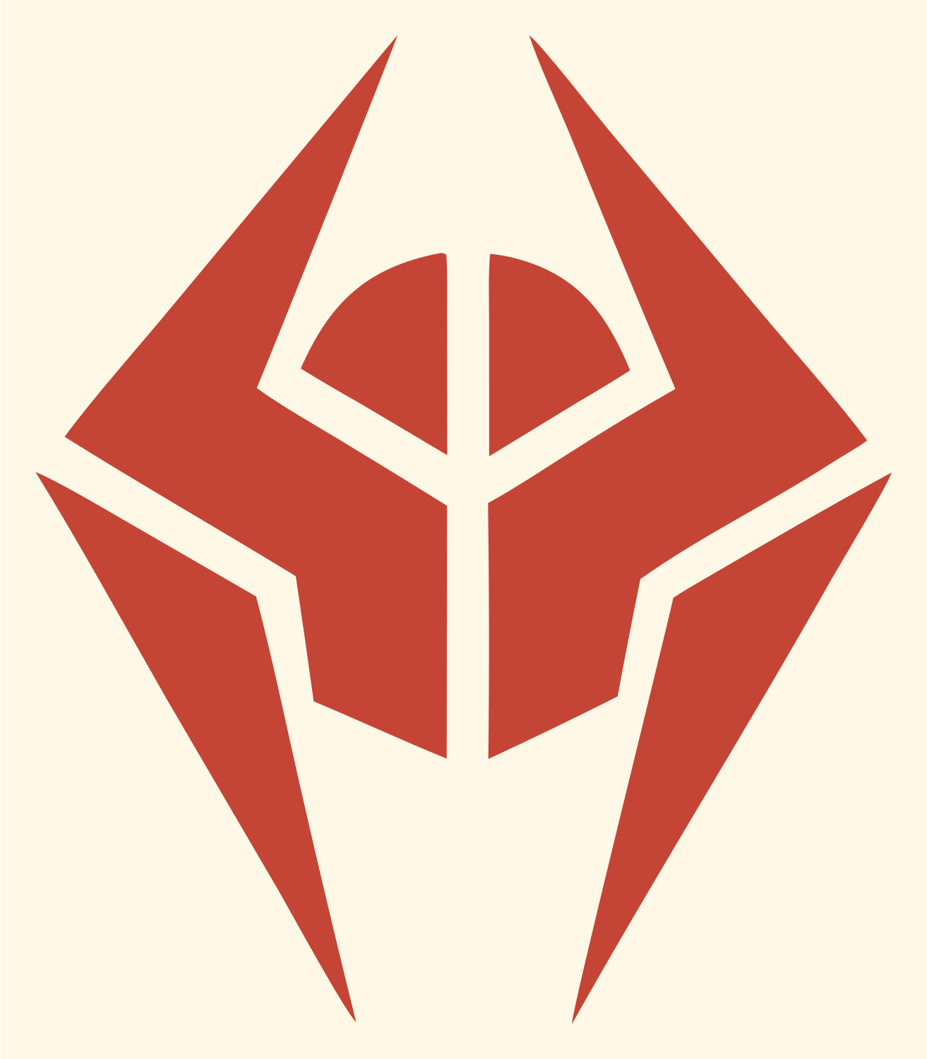 Warrior Helmet Visor Logo #fff8e7/#c44536