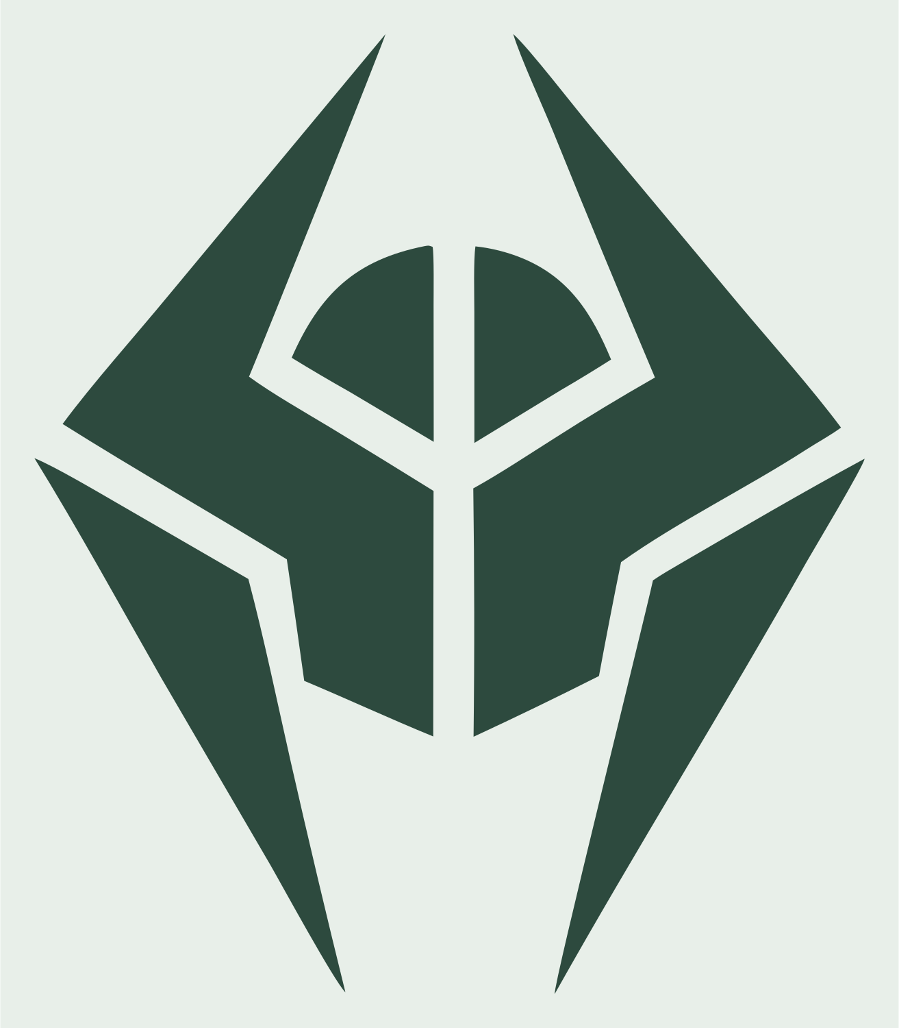 Warrior Helmet Visor Logo #e8efe9/#2d4a3e