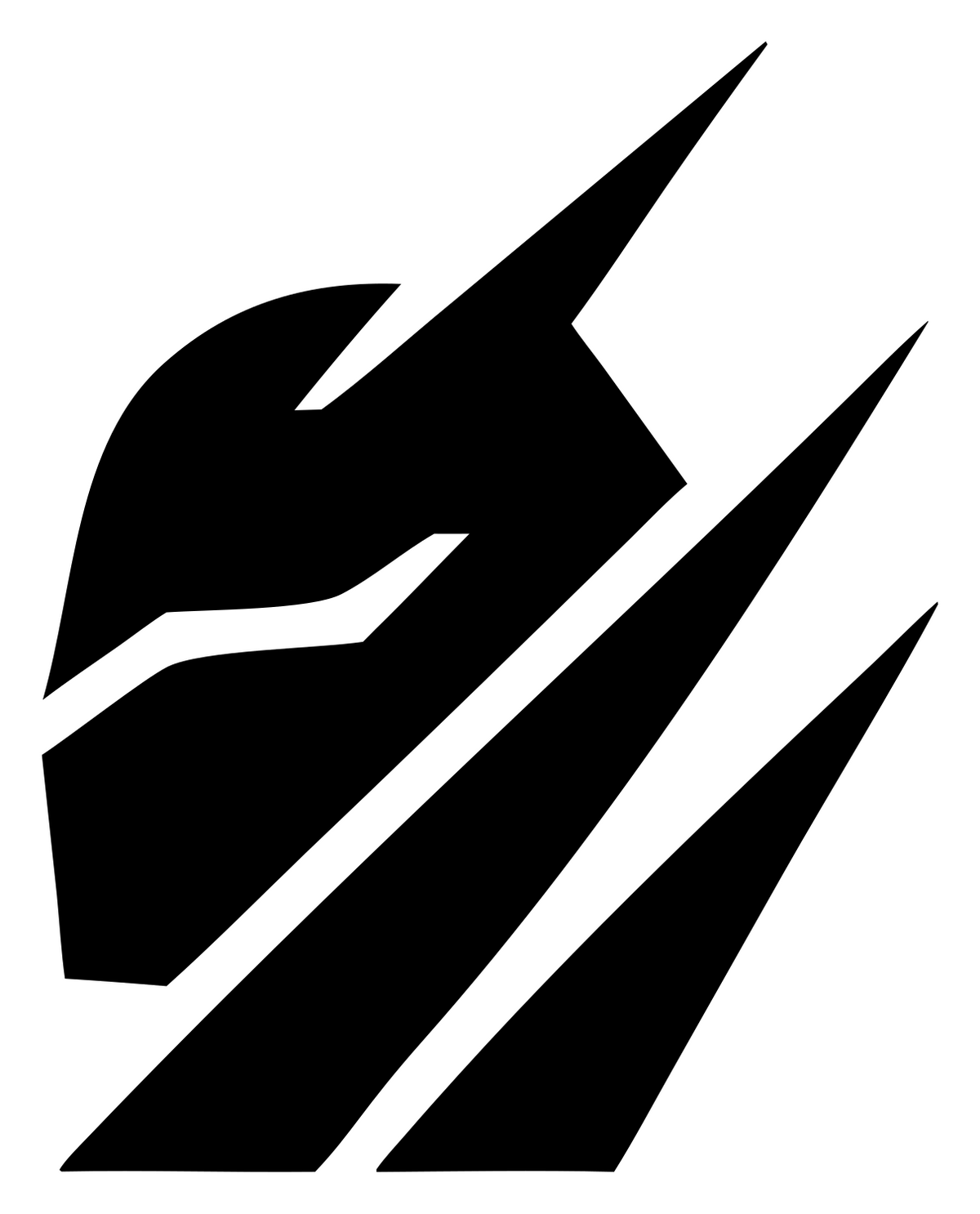 Slashed Helmet AI Logo #ffffff/#000000