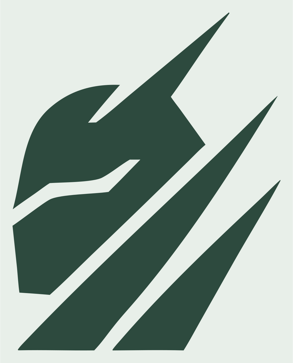 Slashed Helmet AI Logo #e8efe9/#2d4a3e