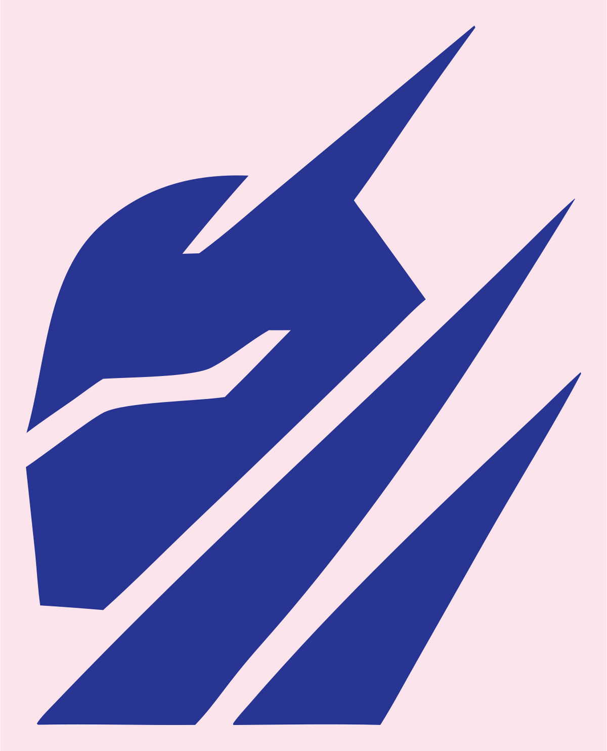 Slashed Helmet AI Logo #fce4ec/#283593