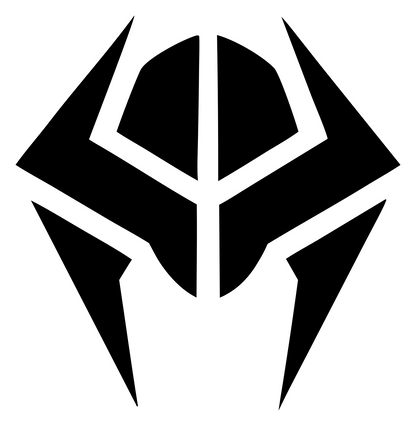 Knight Helmet Mask Logo #ffffff/#000000