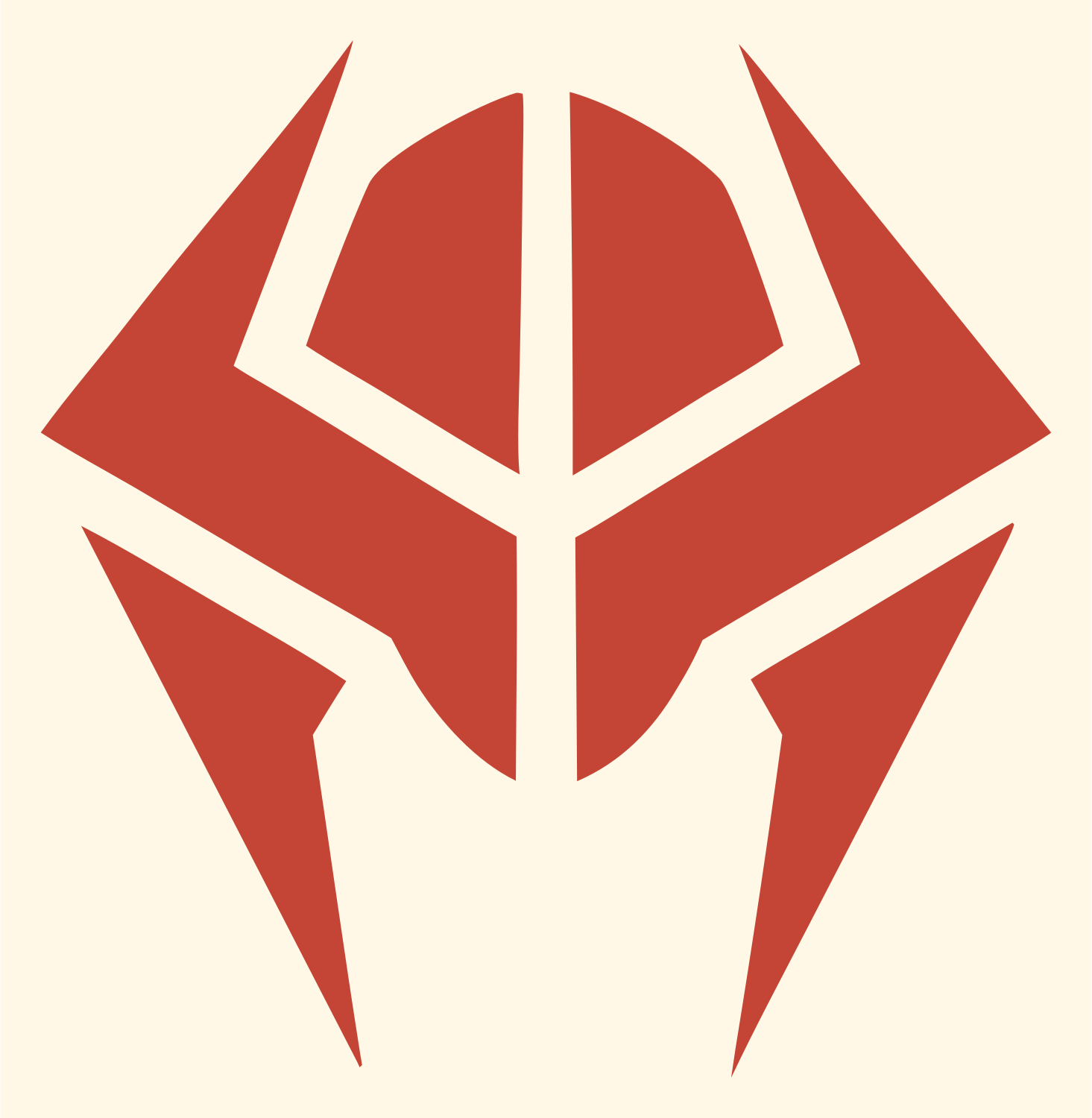 Knight Helmet Mask Logo #fff8e7/#c44536