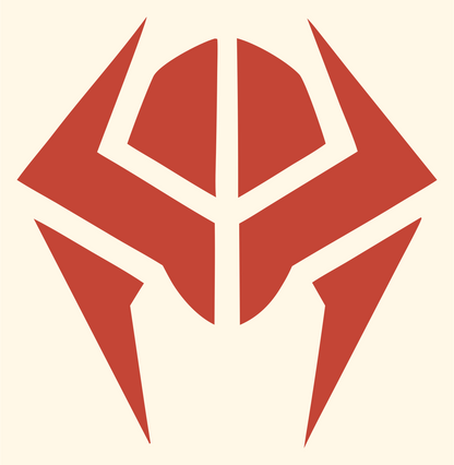 Knight Helmet Mask Logo #fff8e7/#c44536