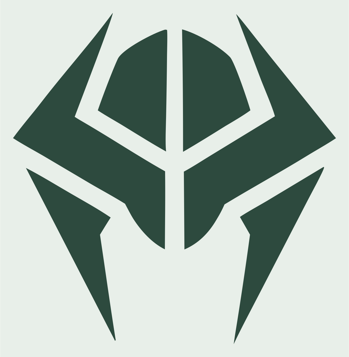 Knight Helmet Mask Logo #e8efe9/#2d4a3e