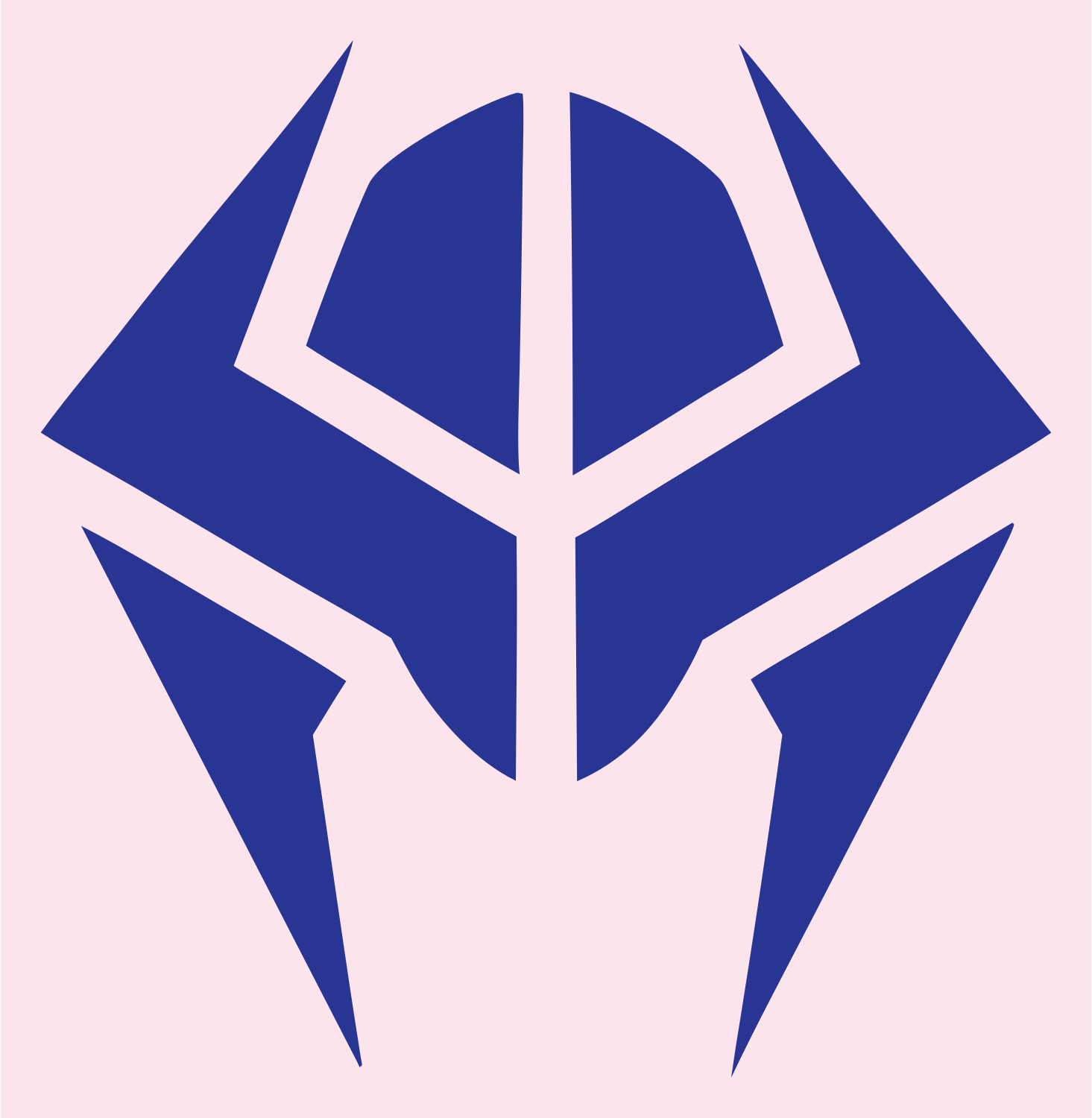 Knight Helmet Mask Logo #fce4ec/#283593
