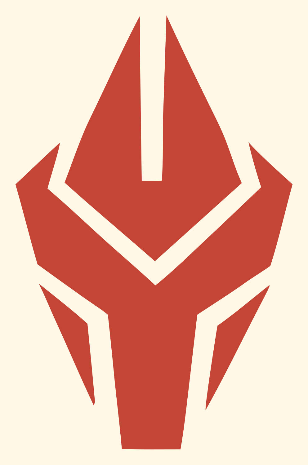 Armored Visor Facemask Logo #fff8e7/#c44536