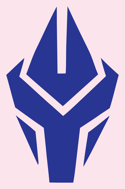 Armored Visor Facemask Logo #fce4ec/#283593