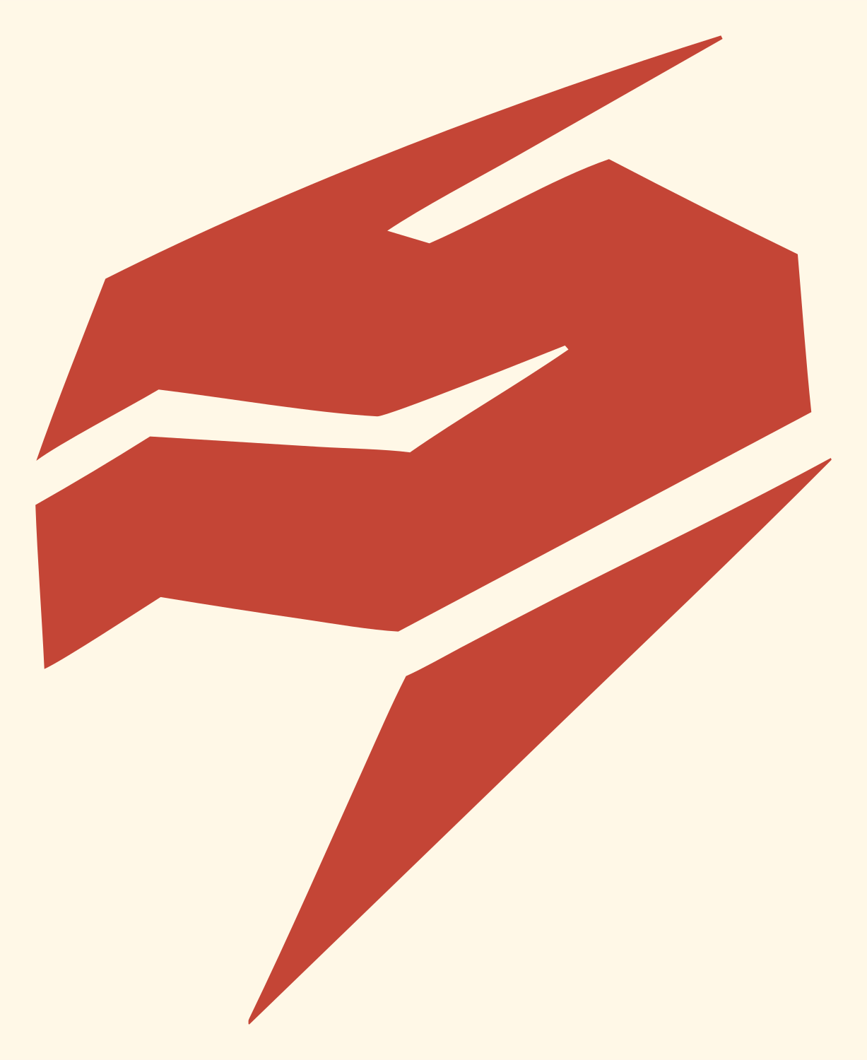 Faceted Helmet Shard Logo #fff8e7/#c44536