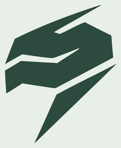 Faceted Helmet Shard Logo #e8efe9/#2d4a3e