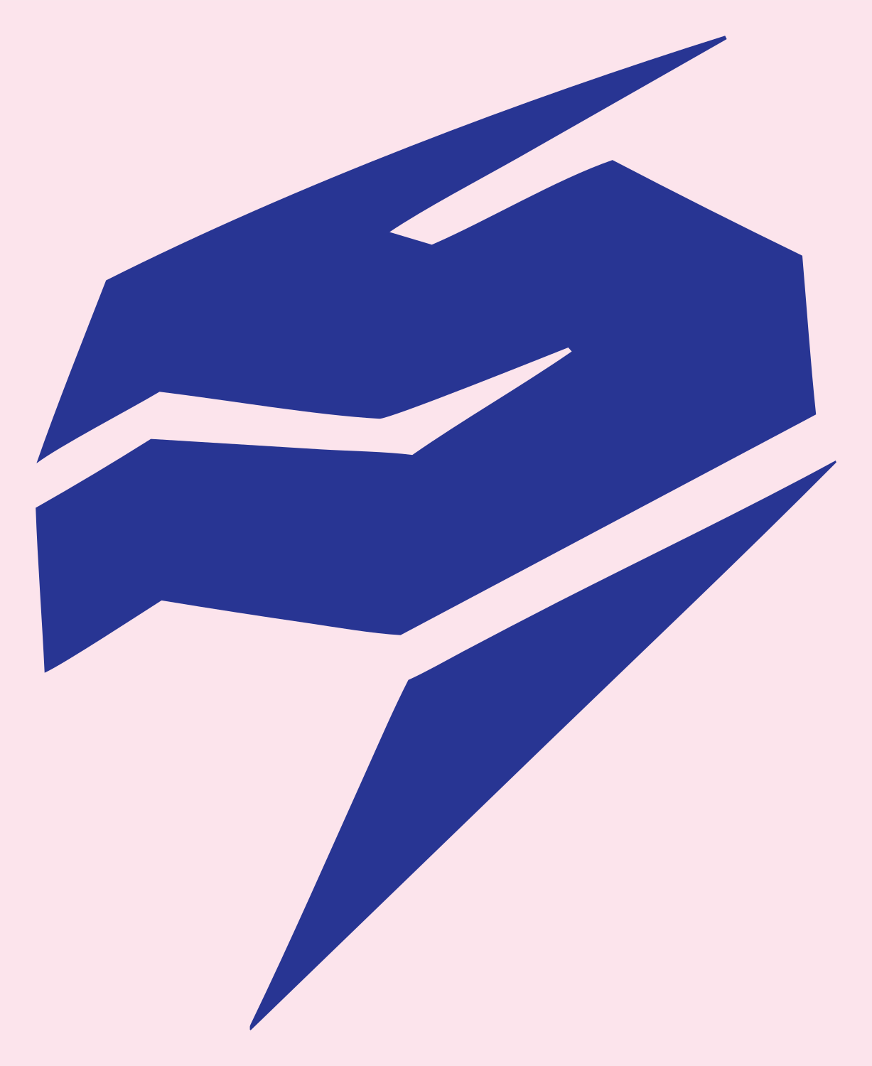 Faceted Helmet Shard Logo #fce4ec/#283593
