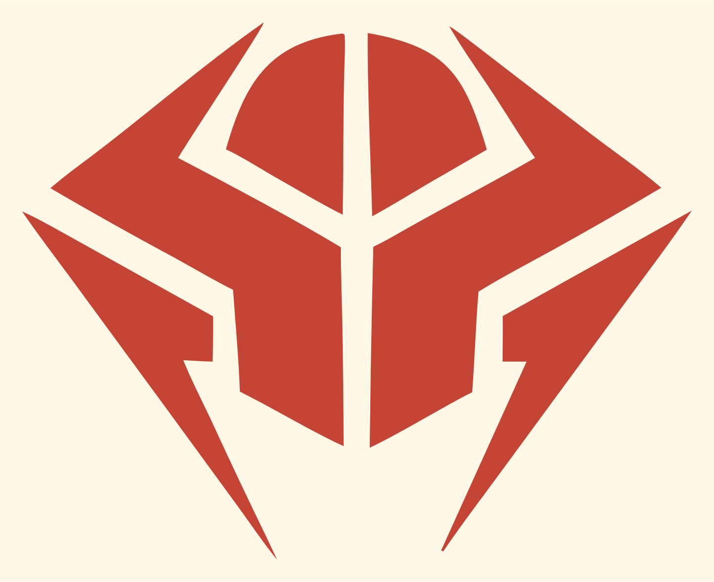 Armored Visor Shield Logo #fff8e7/#c44536