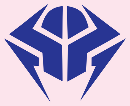Armored Visor Shield Logo #fce4ec/#283593