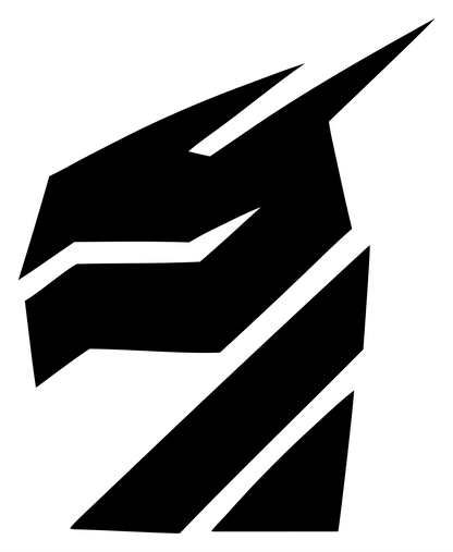 Faceted Knight Helmet Logo #ffffff/#000000