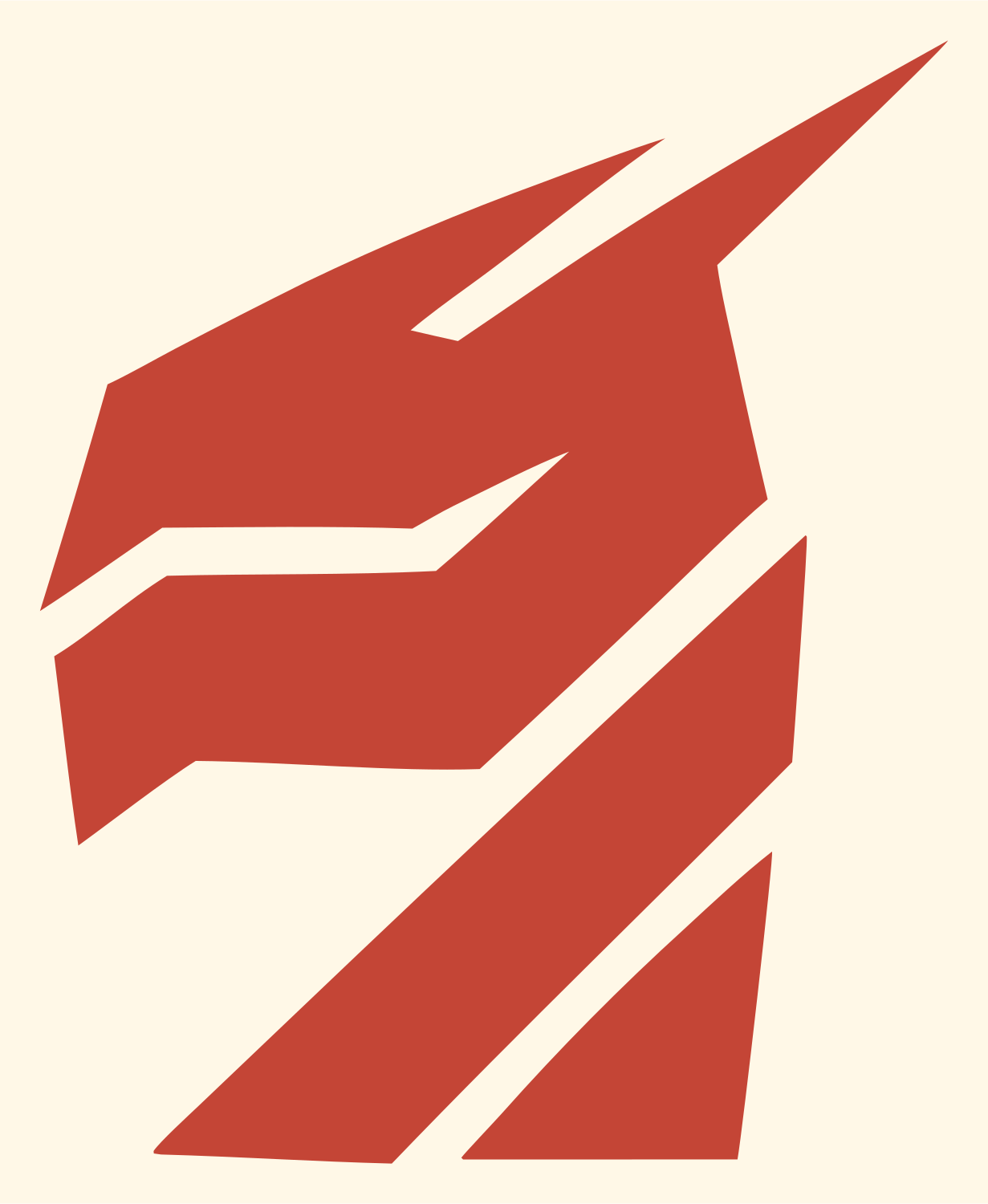 Faceted Knight Helmet Logo #fff8e7/#c44536
