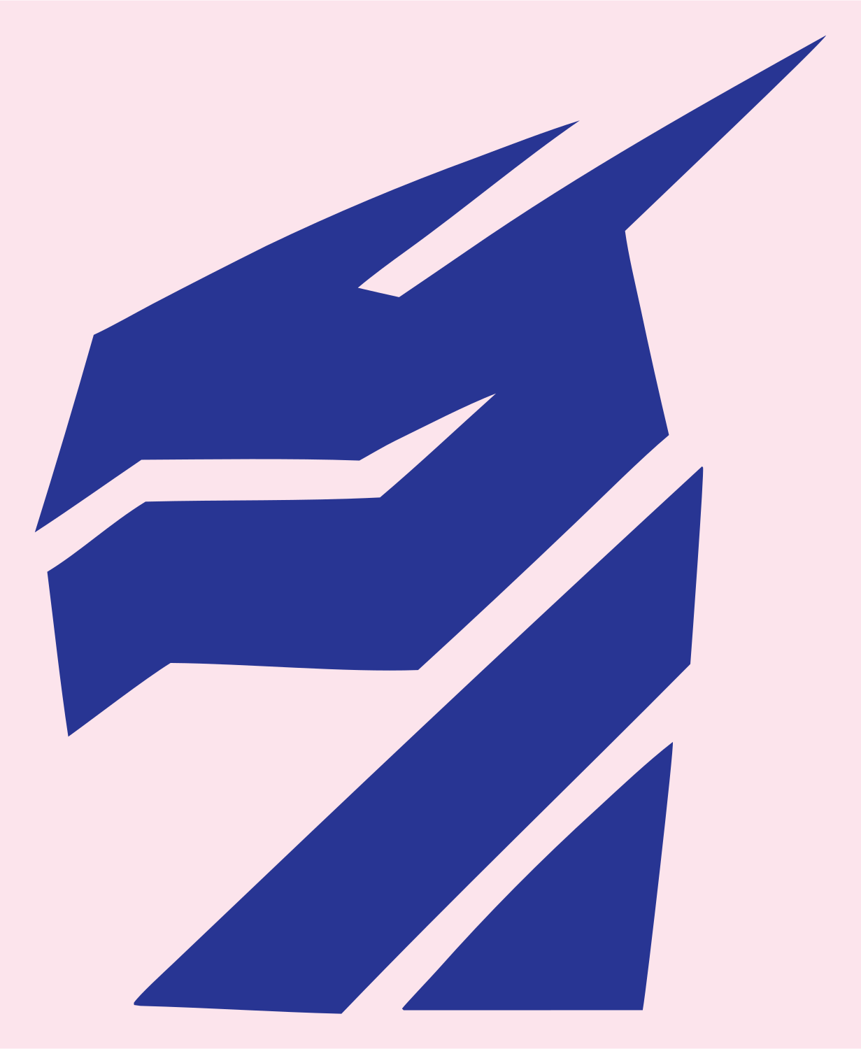 Faceted Knight Helmet Logo #fce4ec/#283593
