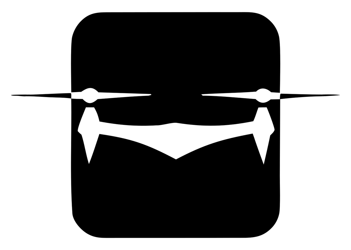 Drone Fang Square Logo #ffffff/#000000