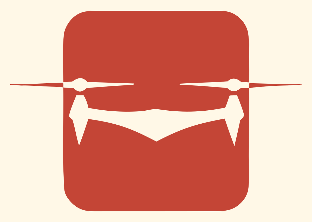 Drone Fang Square Logo #fff8e7/#c44536