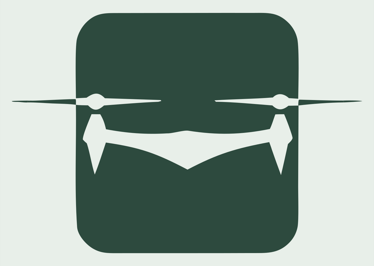 Drone Fang Square Logo #e8efe9/#2d4a3e