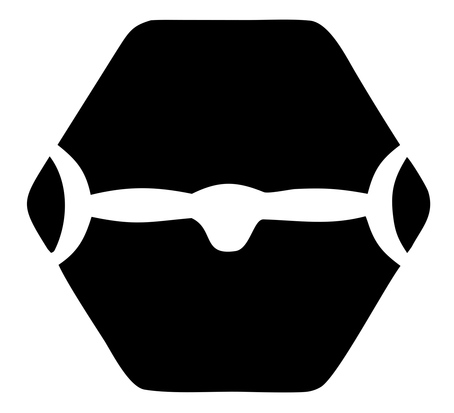 Hexagon Drone Negative Space Logo #ffffff/#000000