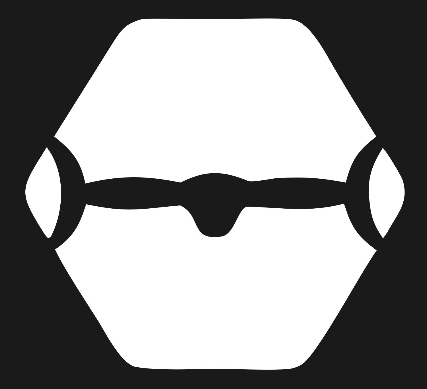 Hexagon Drone Negative Space Logo #1a1a1a/#ffffff