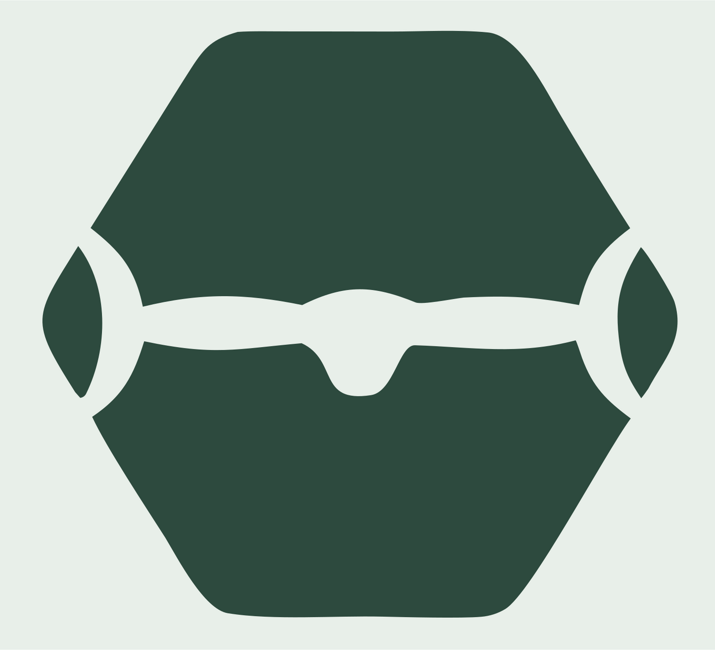 Hexagon Drone Negative Space Logo #e8efe9/#2d4a3e