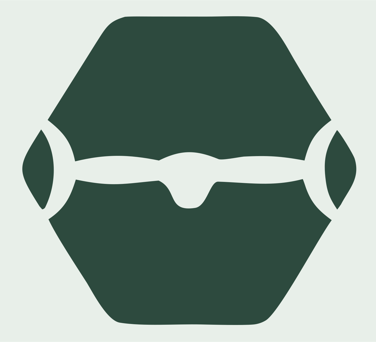 Hexagon Drone Negative Space Logo #e8efe9/#2d4a3e