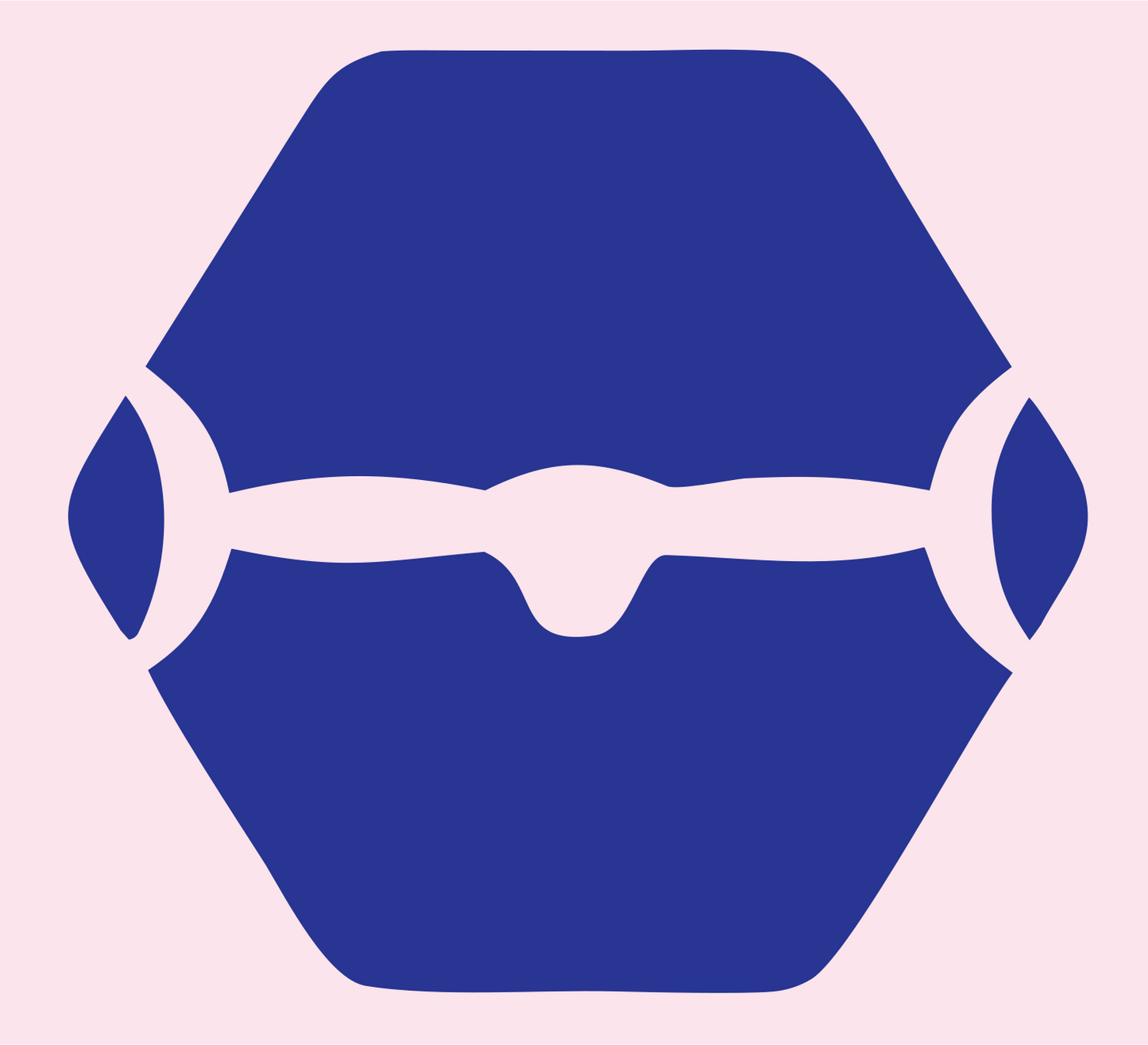 Hexagon Drone Negative Space Logo #fce4ec/#283593