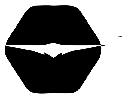 Lips Hexagon Drone Logo #ffffff/#000000