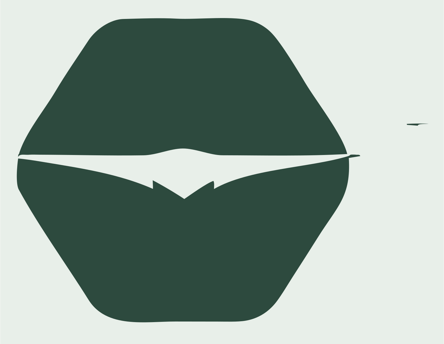 Lips Hexagon Drone Logo #e8efe9/#2d4a3e