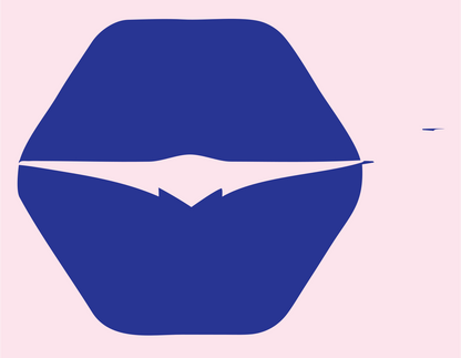 Lips Hexagon Drone Logo #fce4ec/#283593