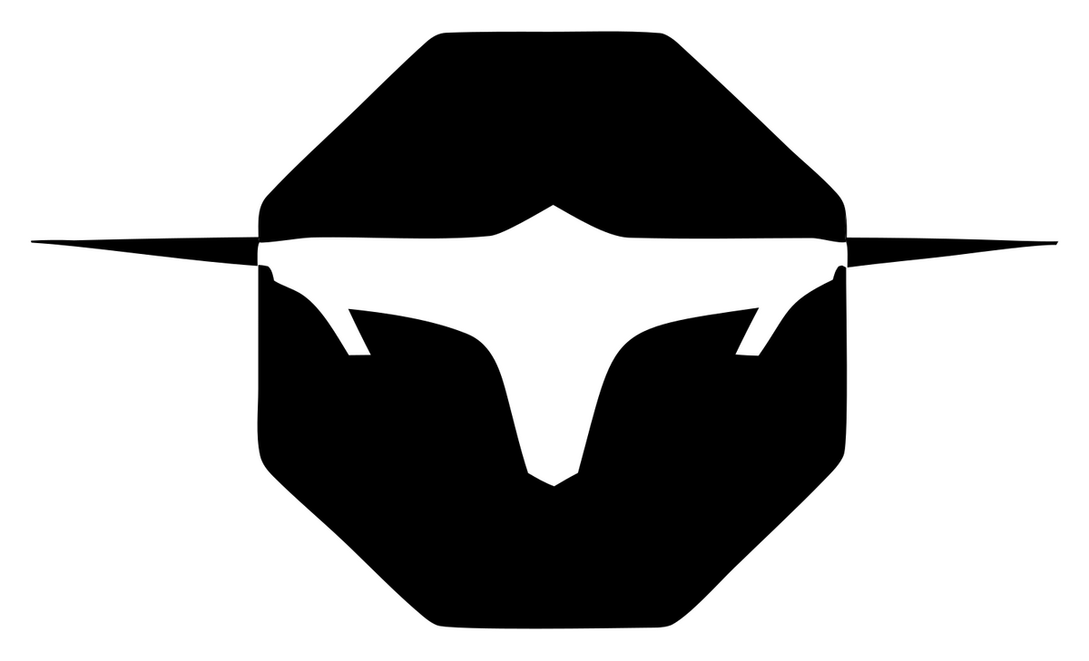 Longhorn Drone Octagon Logo #ffffff/#000000
