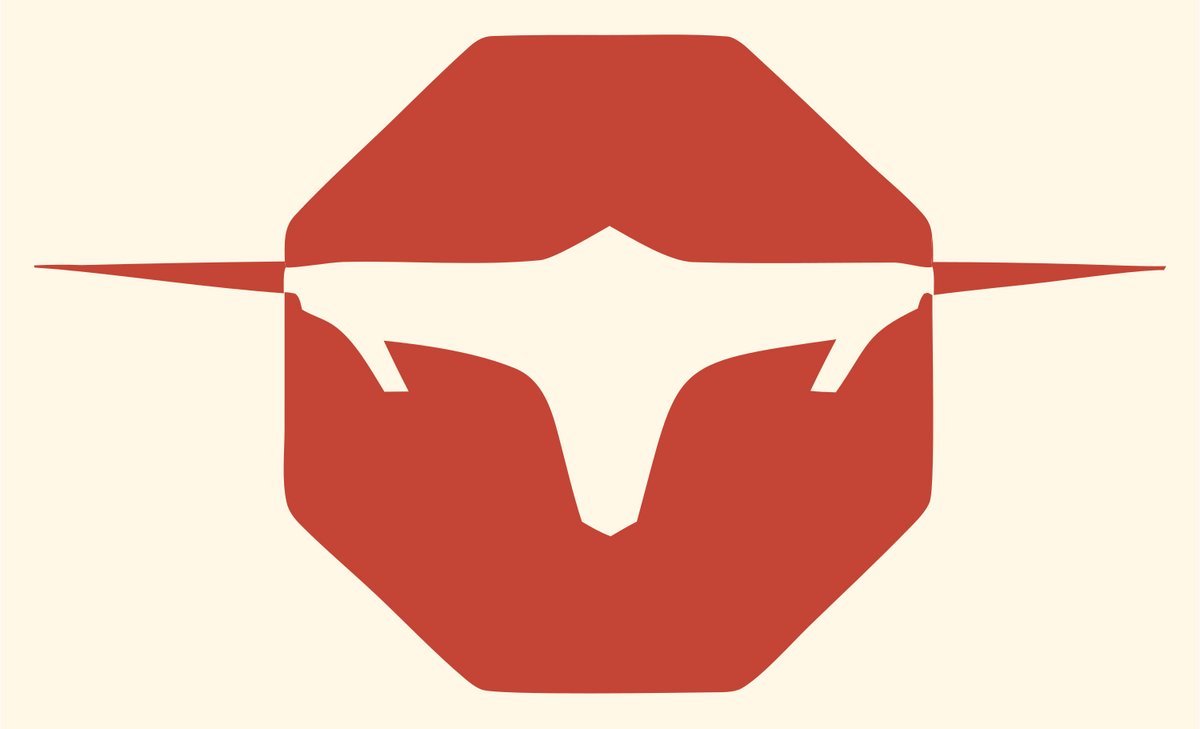 Longhorn Drone Octagon Logo #fff8e7/#c44536