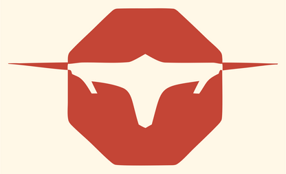 Longhorn Drone Octagon Logo #fff8e7/#c44536