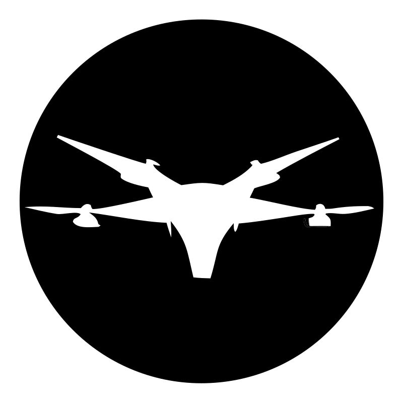 Drone Circle Silhouette Logo