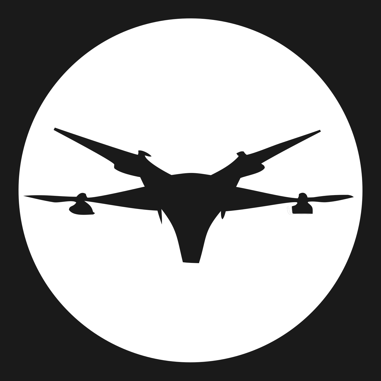 Drone Circle Silhouette Logo #1a1a1a/#ffffff