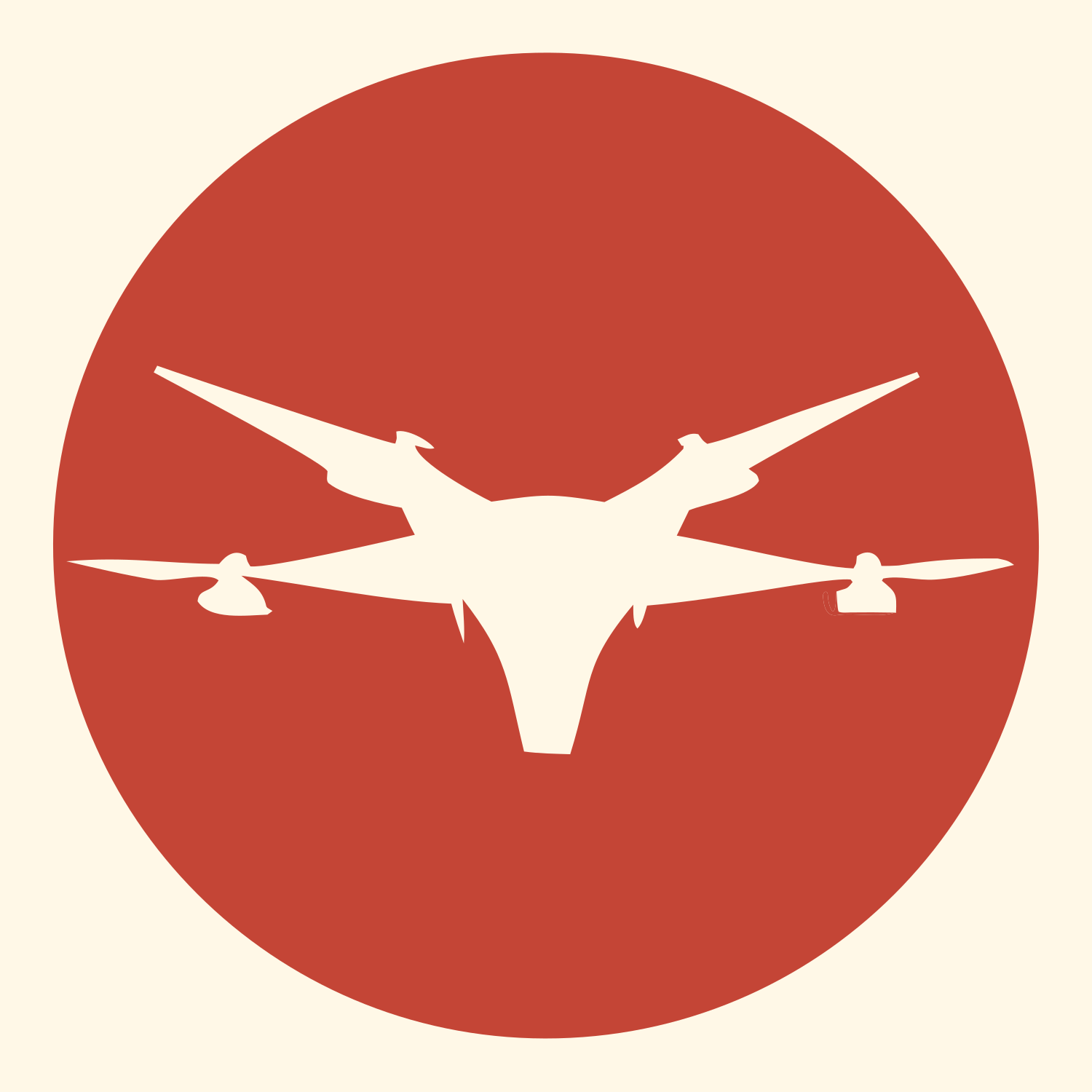 Drone Circle Silhouette Logo #fff8e7/#c44536