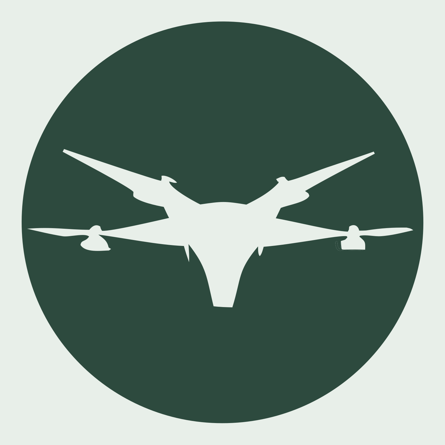 Drone Circle Silhouette Logo #e8efe9/#2d4a3e