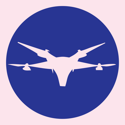 Drone Circle Silhouette Logo #fce4ec/#283593