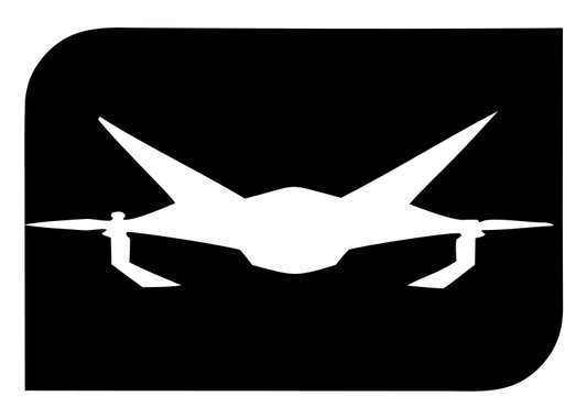 Drone Silhouette Negative Space Logo