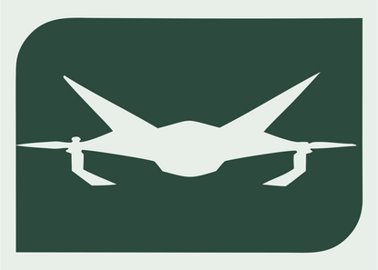 Drone Silhouette Negative Space Logo #e8efe9/#2d4a3e
