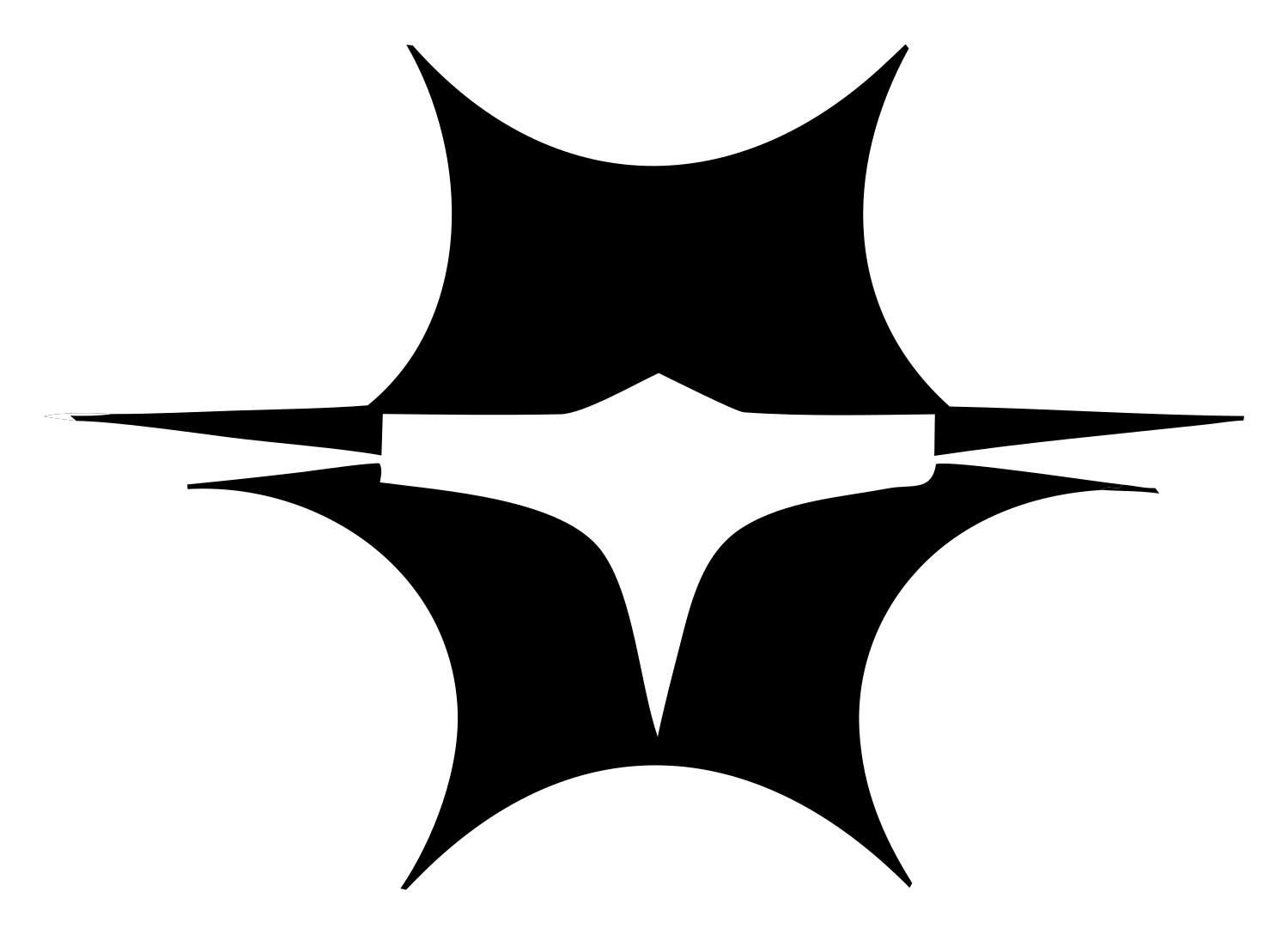 Four Point Star Drone Logo #ffffff/#000000