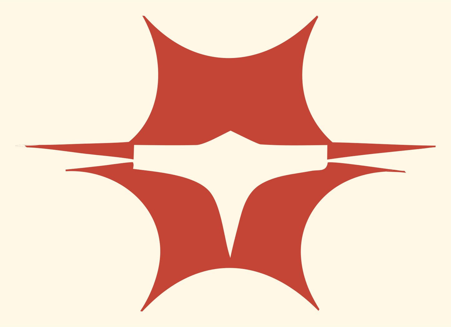 Four Point Star Drone Logo #fff8e7/#c44536