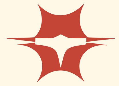 Four Point Star Drone Logo #fff8e7/#c44536