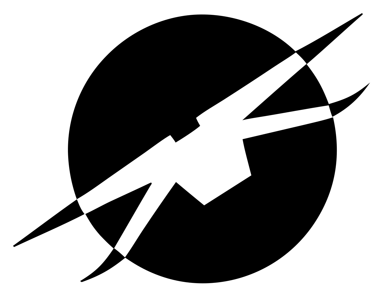 Rocket Drone Circle Logo #ffffff/#000000