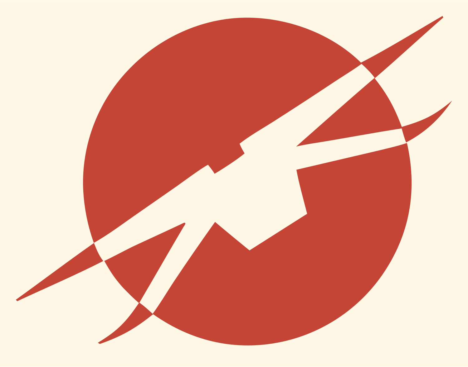 Rocket Drone Circle Logo #fff8e7/#c44536
