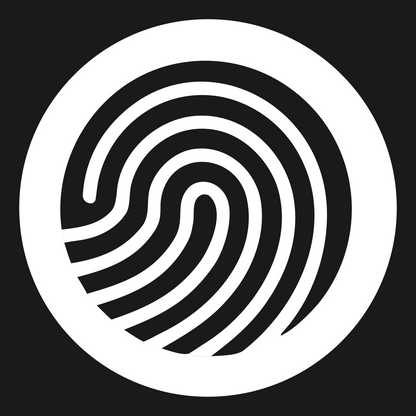 Fingerprint Circle Badge Logo #1a1a1a/#ffffff