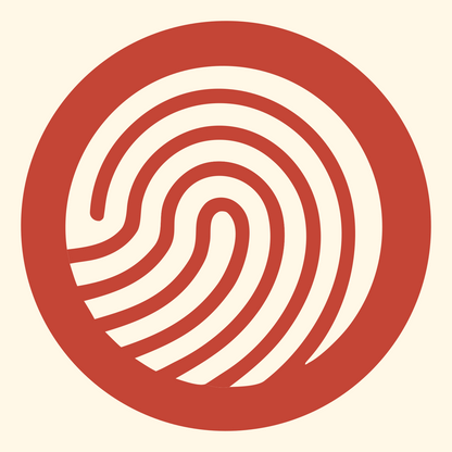 Fingerprint Circle Badge Logo #fff8e7/#c44536