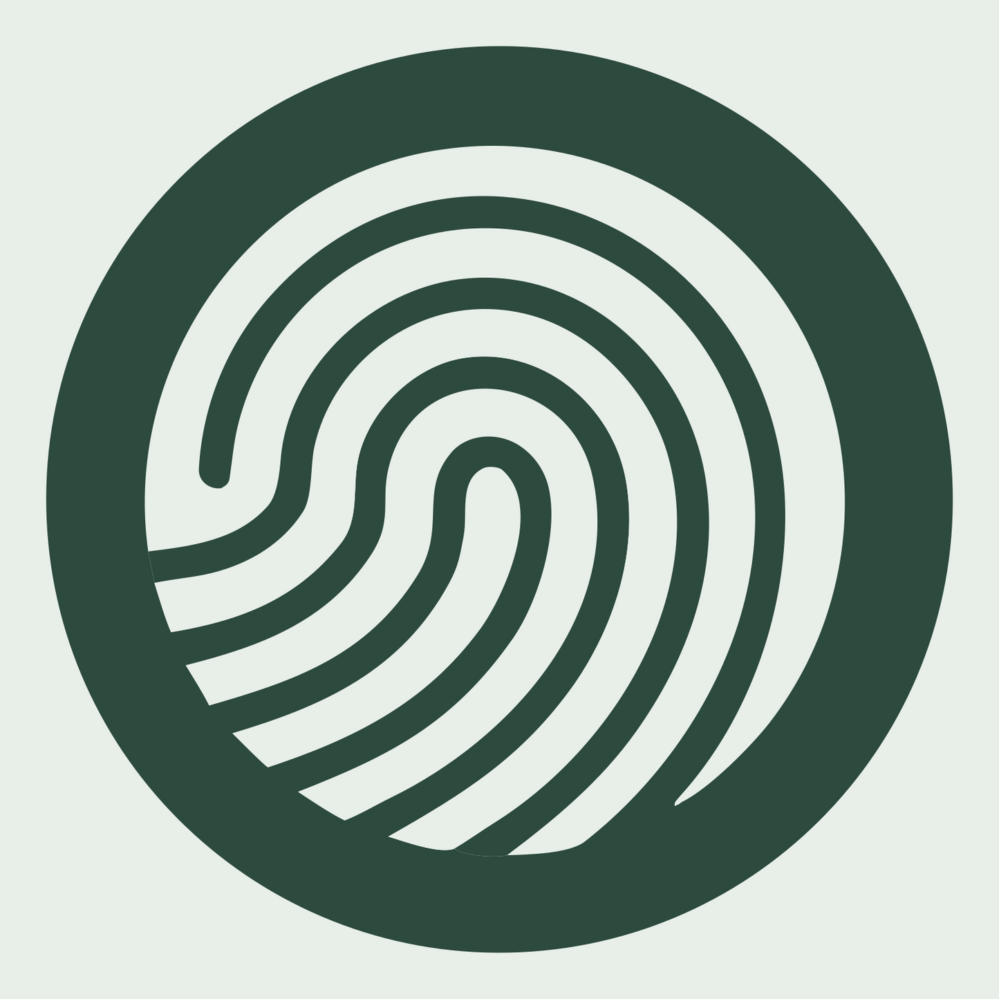 Fingerprint Circle Badge Logo #e8efe9/#2d4a3e